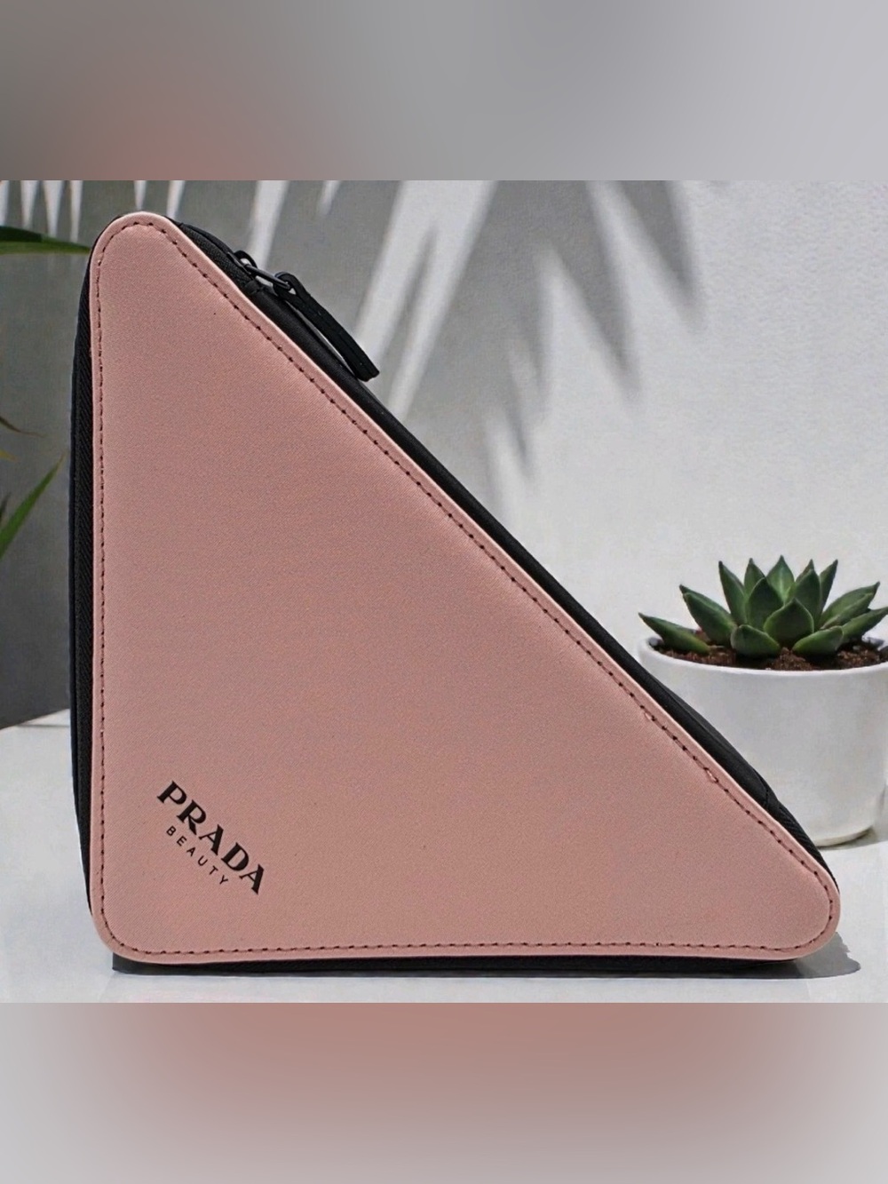 PRADA- Pink Triangle Cosmetic Pouch